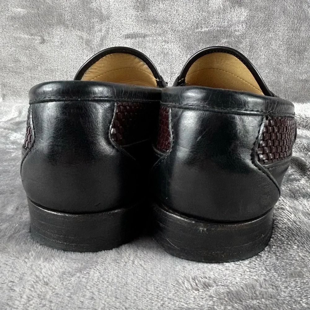Allen Edmonds Bennington Loafers Mens 10.5 Two Tone Black Brown Tassel Loafers